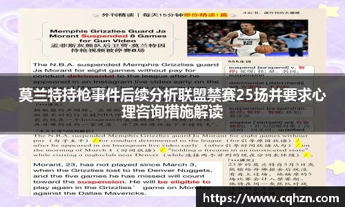 莫兰特持枪事件后续分析联盟禁赛25场并要求心理咨询措施解读